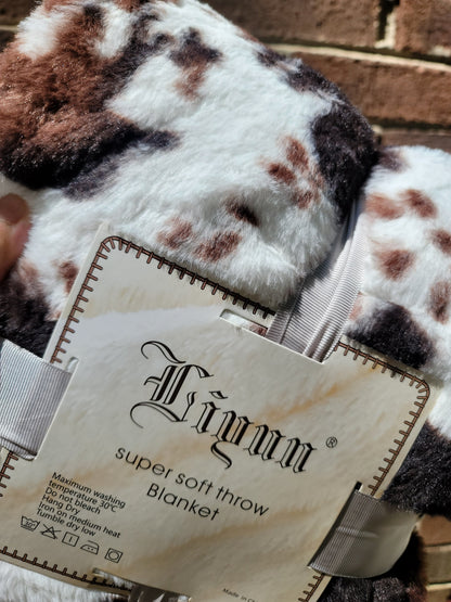 Super Soft Cowprint Throw Blanket (PREORDER)