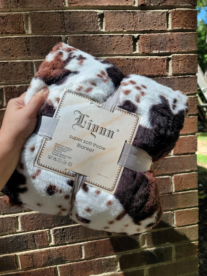 Super Soft Cowprint Throw Blanket (PREORDER)