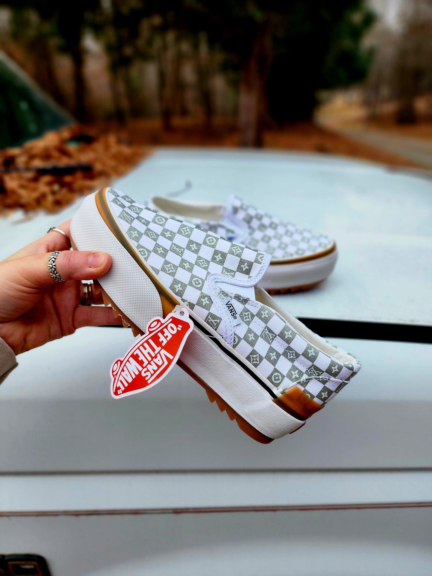Checkered Platform Skate Sneakers – Retro Streetwear Chunky Shoes