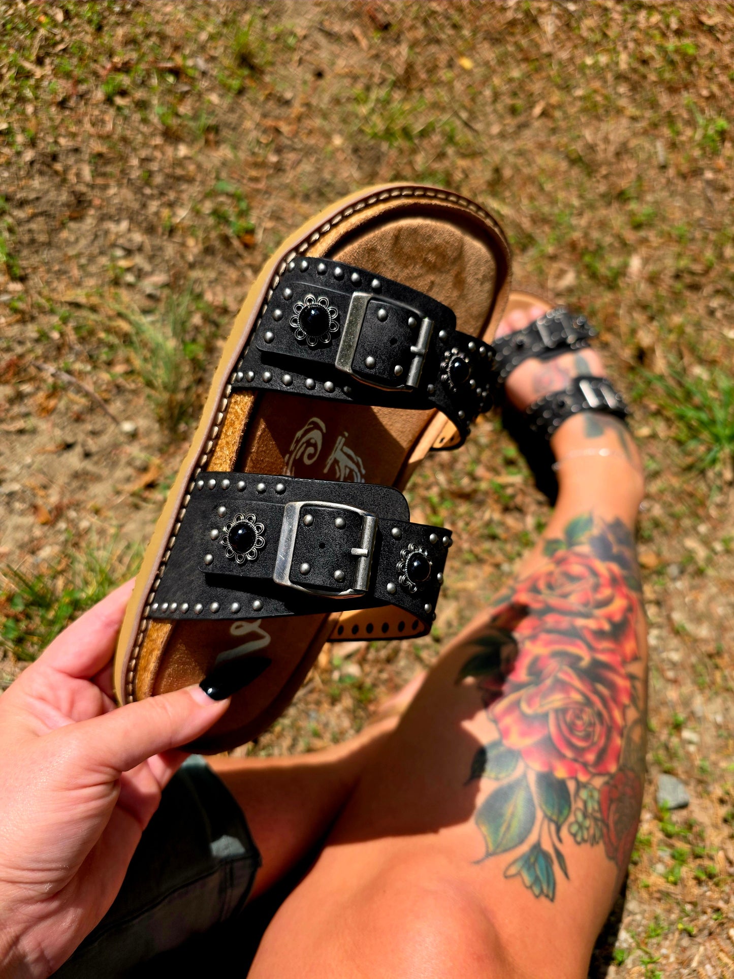 Western Black Pearl Sandal