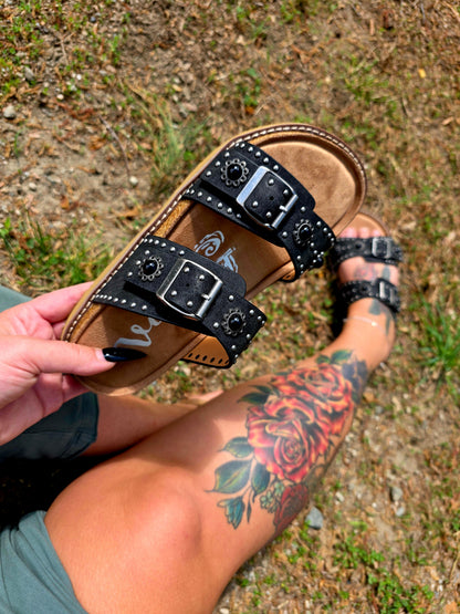 Western Black Pearl Sandal