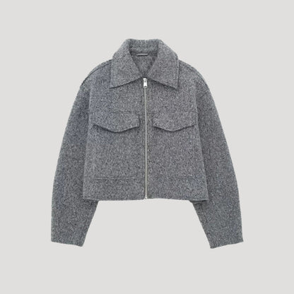 Claire  | Winter Zip Front Cropped Women Jacket