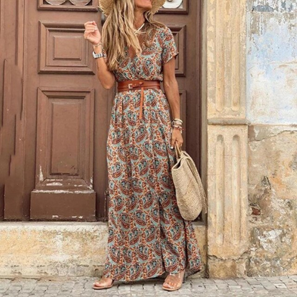 Harper | Women’s V-Neck Short Sleeve Maxi Dress