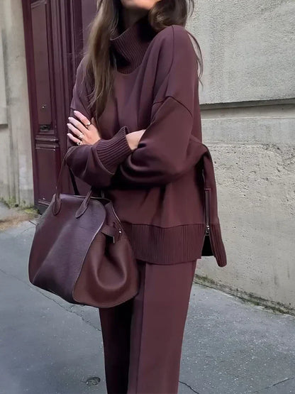 Women's Oversized Sweatshirt and Wide-Leg Pants Set