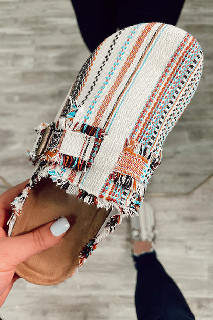 Trendy Printed Raw-Edge Flat Casual Shoes
