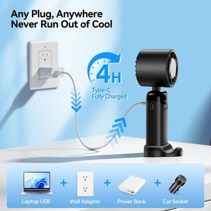 Fan used as a hands-free neck fan