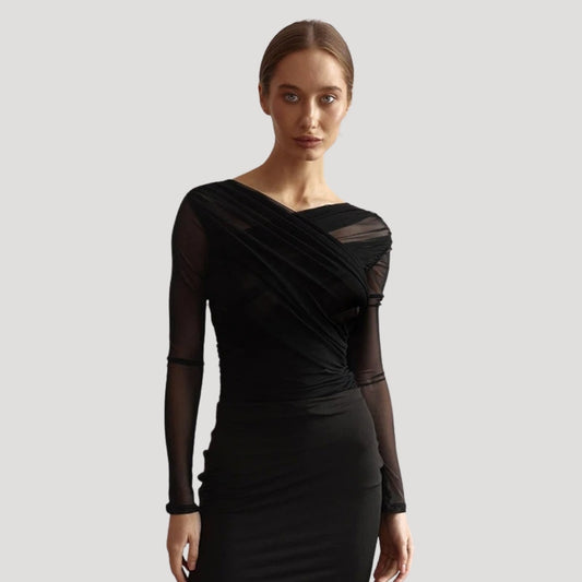 Claire | Transparentes Wickel-Langarmtop für Damen, Frühling