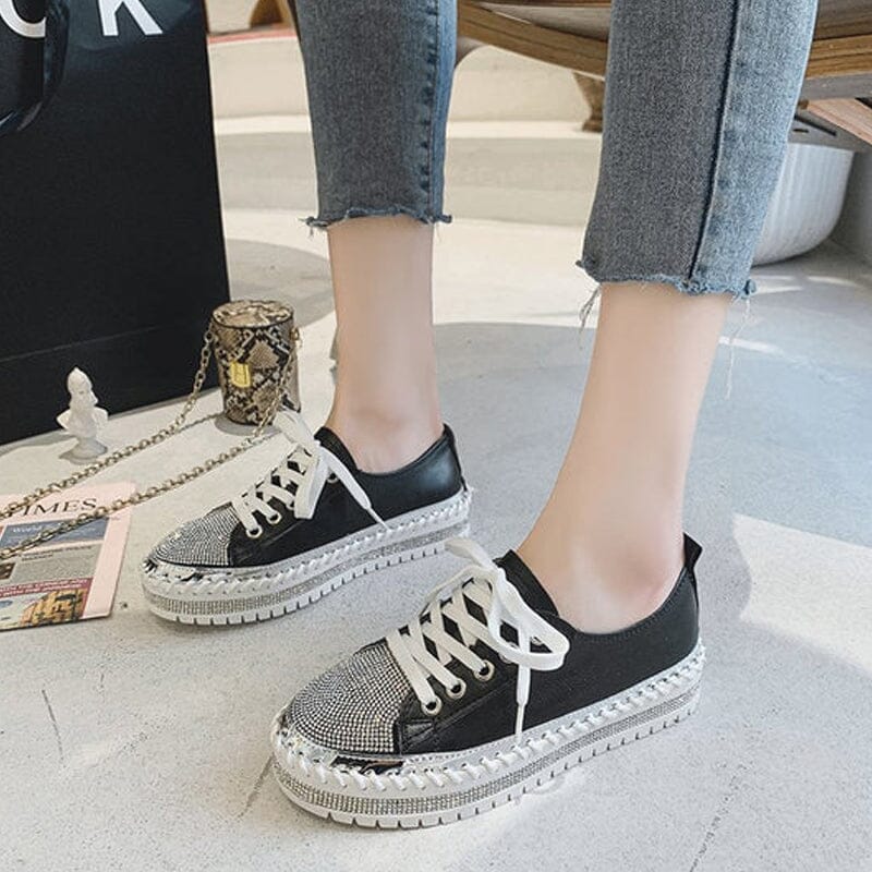DIAMOND SILVER LEATHER SNEAKERS -Shine With Every Step ✨