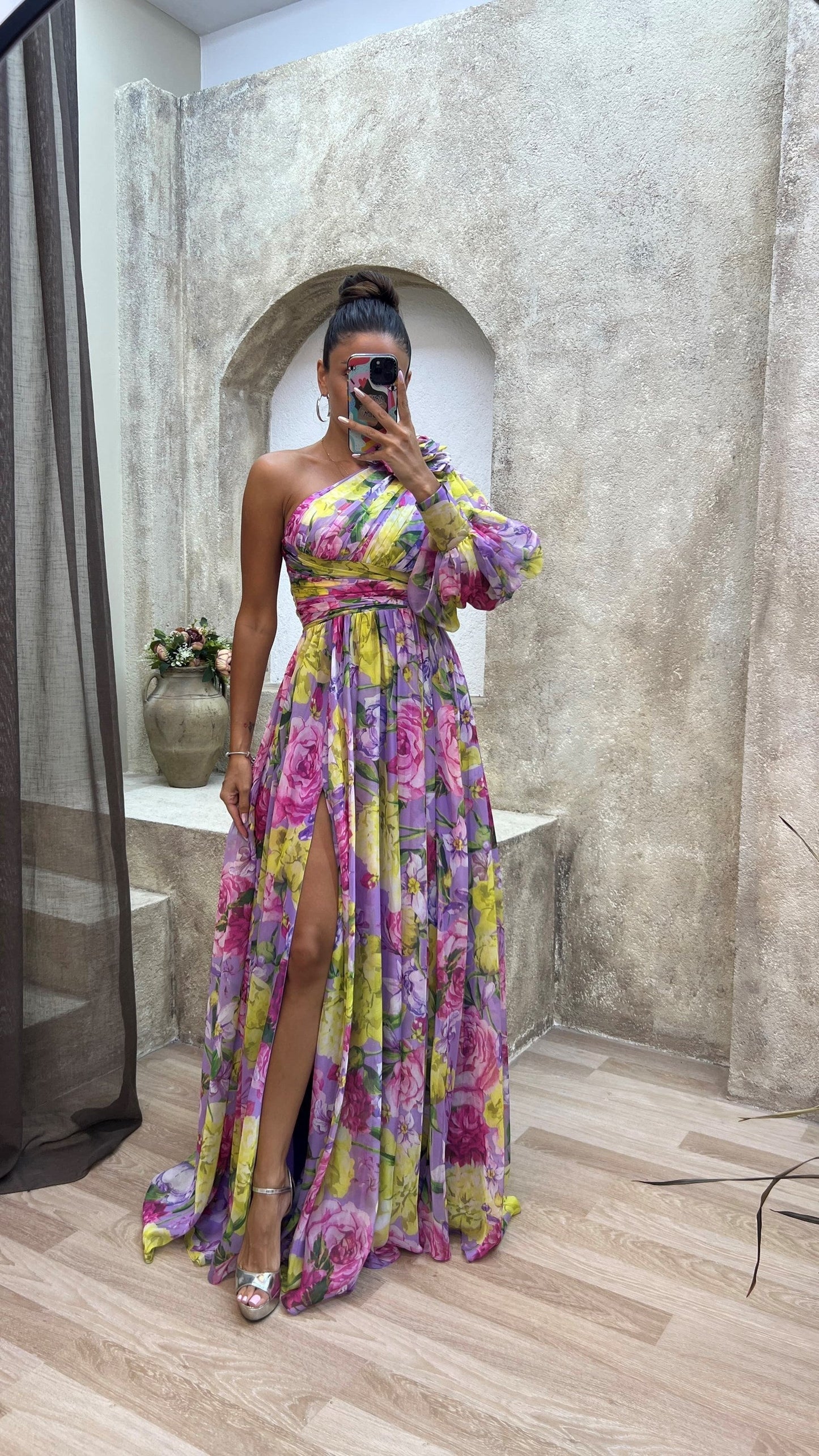 Millie | Women’s Elegant Floral Slit Maxi Dress