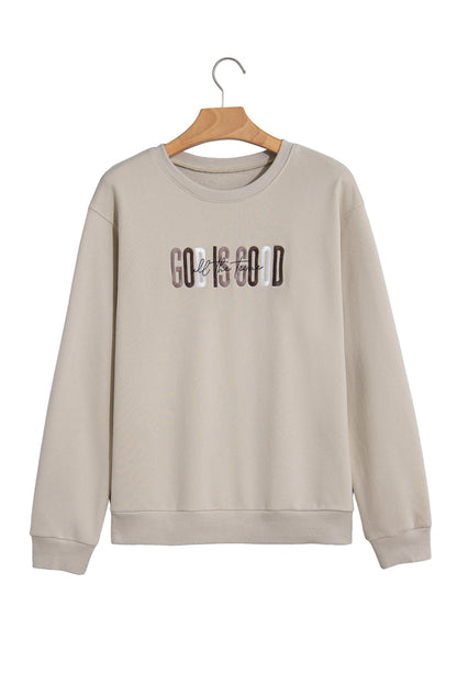 God Is Good All The Time Embroidered Crewneck Sweatshirt