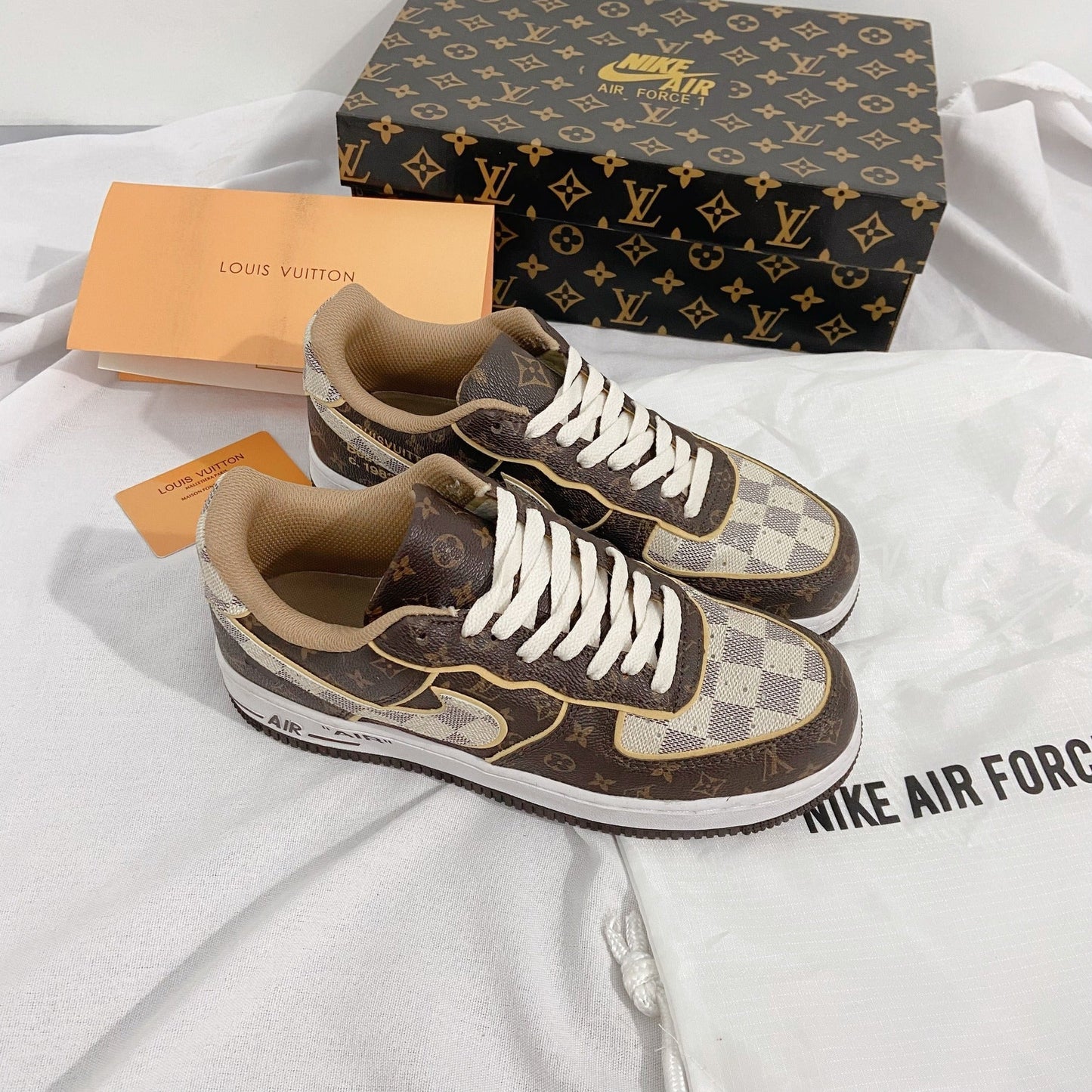 LV x NK Air Force 1 Low 'Monogram Brown Damier Azur'