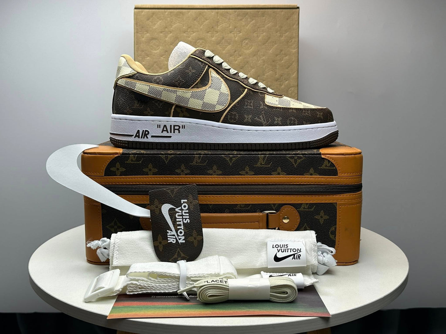 LV x NK Air Force 1 Low 'Monogram Brown Damier Azur'