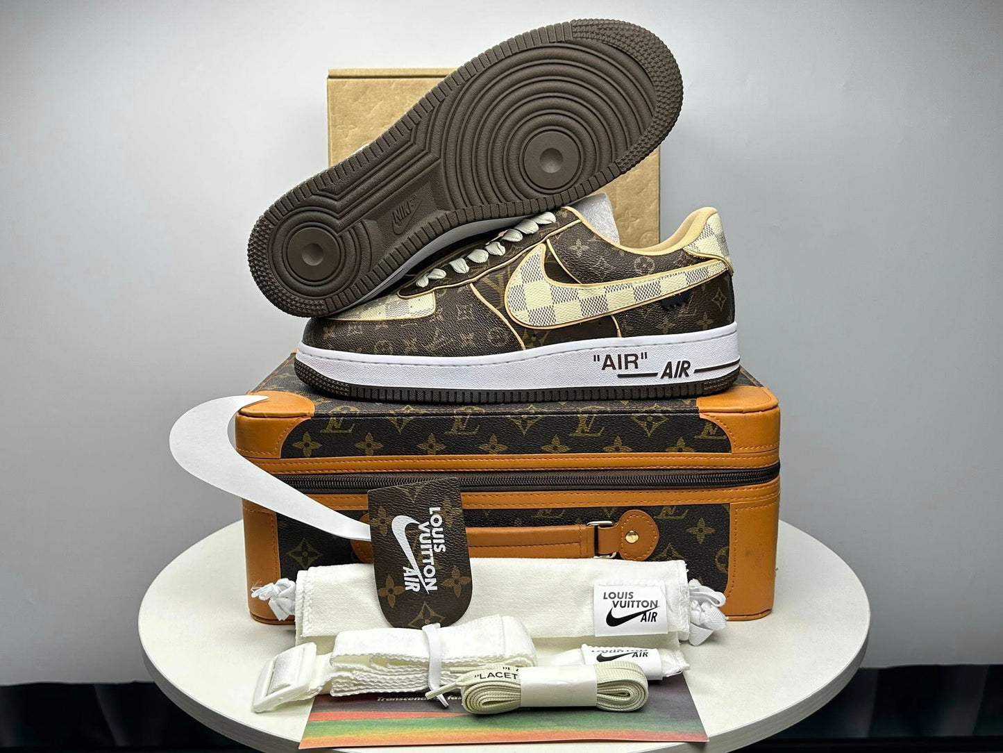LV x NK Air Force 1 Low 'Monogram Brown Damier Azur'