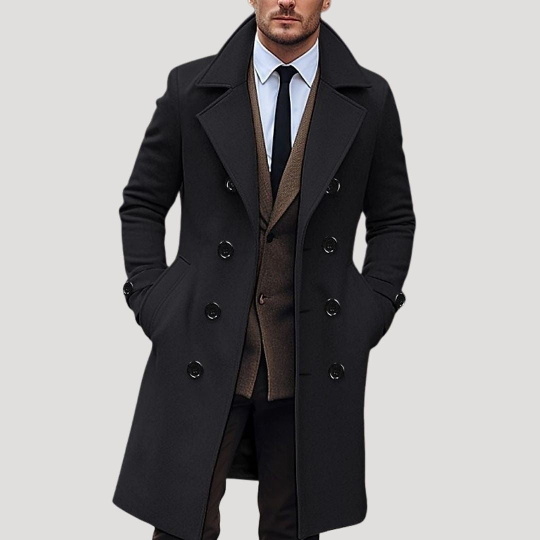 Bruce | Men’s Spring Double-Breasted Long Coat