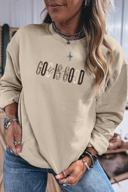 God Is Good All The Time Embroidered Crewneck Sweatshirt