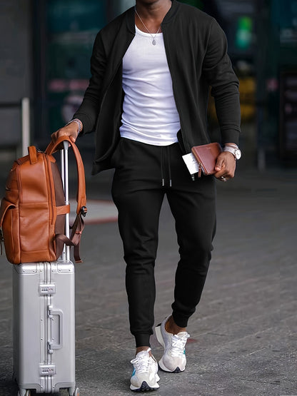 Evan | Men’s Casual Travel Tracksuit with Zipper Jacket
