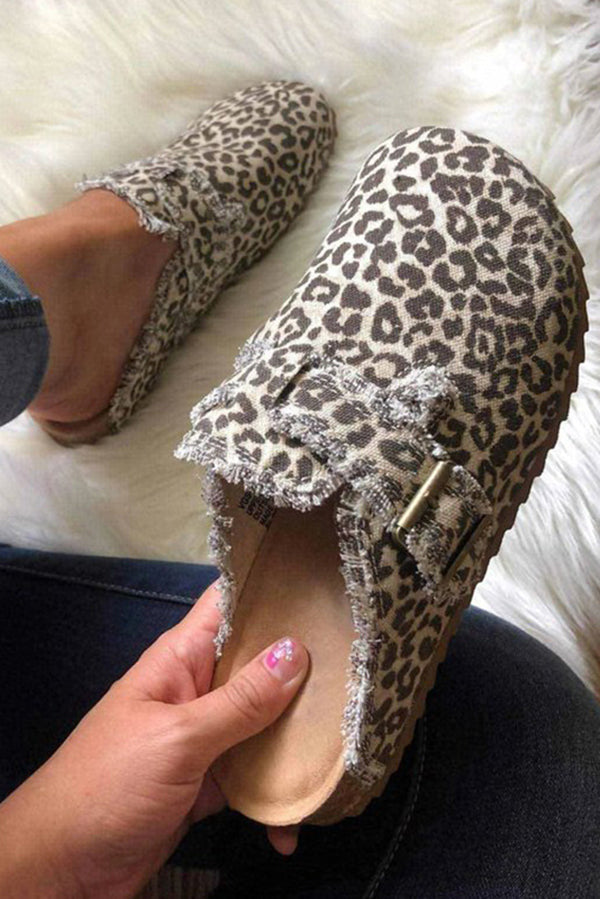 Trendy Printed Raw-Edge Flat Casual Shoes