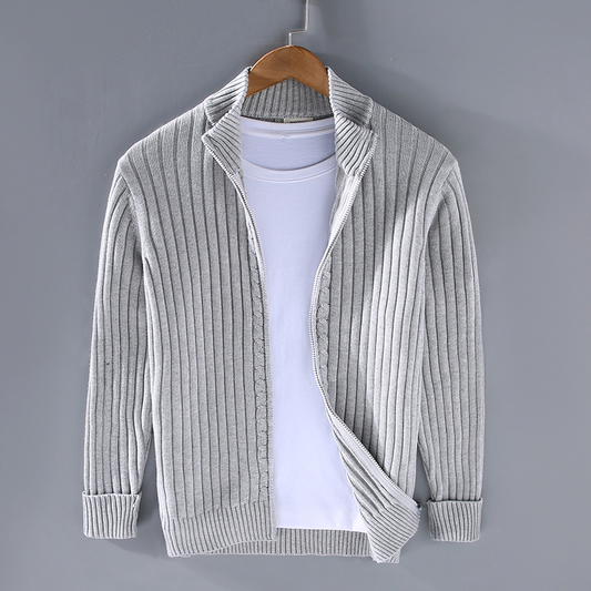 Corey | Herren Warme Strickjacke mit Reißverschluss Winter Cardigan