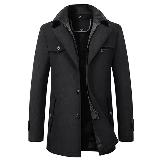Michael | Eleganter Herren-Winter-Langmantel mit Knöpfen