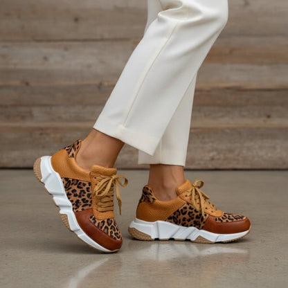 Pravira | Leopard Print Arch Support Sneakers — Walk All Day, Pain-Free