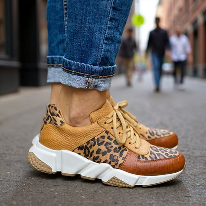 Pravira | Leopard Print Arch Support Sneakers — Walk All Day, Pain-Free