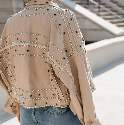 Rachel | Women’s Studded Short Cropped Casual Jacket (OOS)