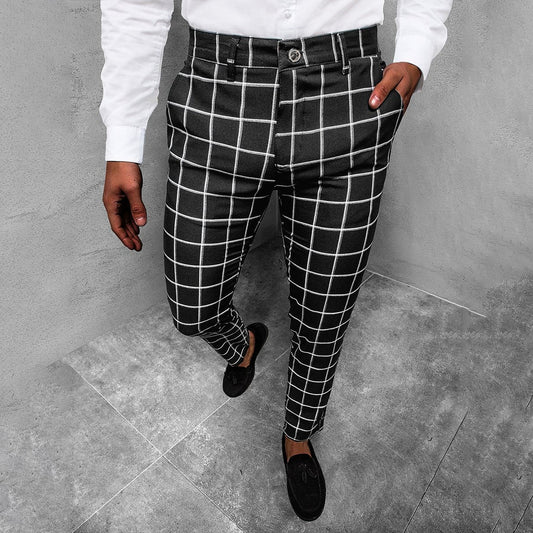 Daniel | Herrenhose mit konischem Schnitt und Gittermuster