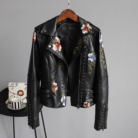 Jocelyn | Geblümte Bikerjacke mit Reißverschluss für Damen