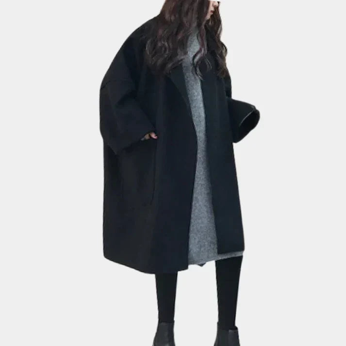 Women's Wide Lapel Trench Coat Oversized Fit Casual