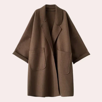 Women's Wide Lapel Trench Coat Oversized Fit Casual
