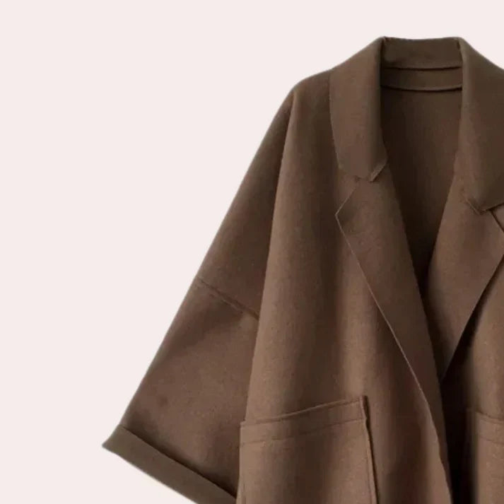 Women's Wide Lapel Trench Coat Oversized Fit Casual