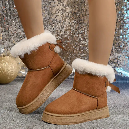 Elegant Bow Snow Boots for Women – Cozy & Stylish Winter Footwear