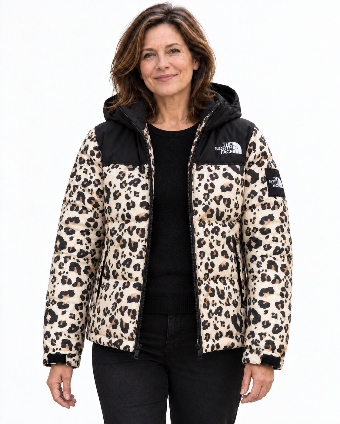 The North Face Women’s Leopard Print Hooded Puffer Jacket