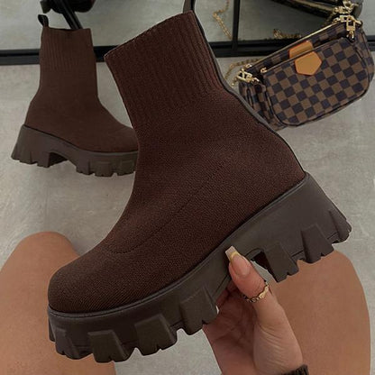 Jamie | Women’s Casual Slip On Chunky Heel Boots