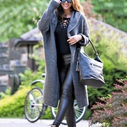 Madison | Women’s Cozy Knit Hooded Maxi Cardigan