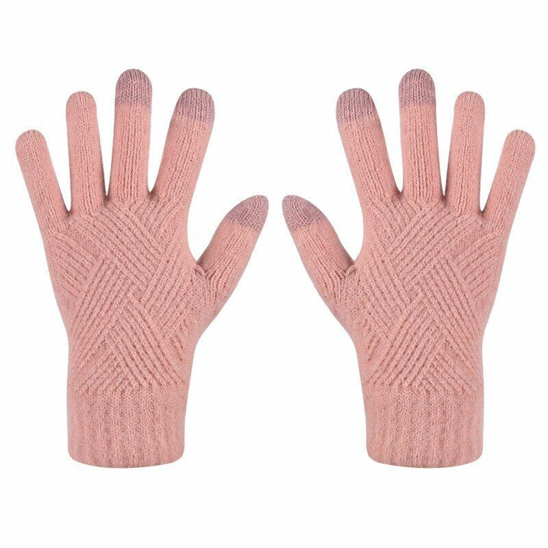 Women's Textured Knit Gloves Touchscreen Compatible