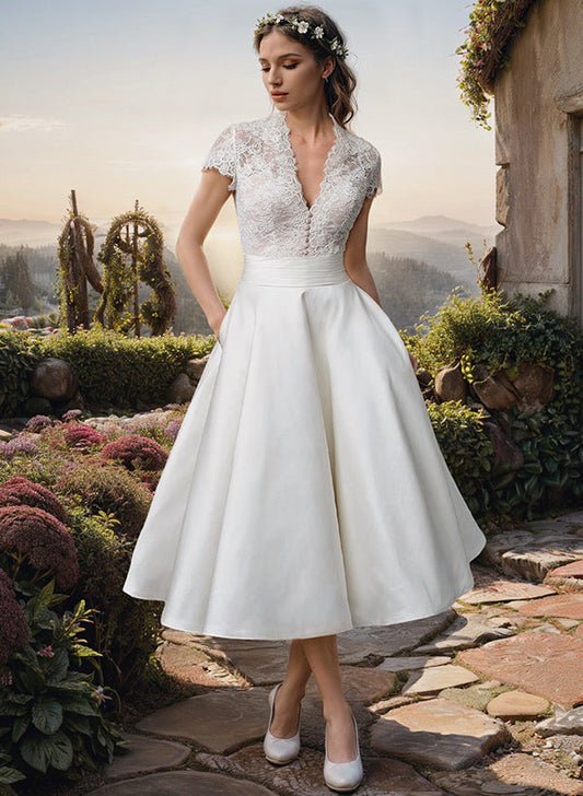 Jenna | Damen Fit and Flare Midi-Kleid für besondere Anlässe