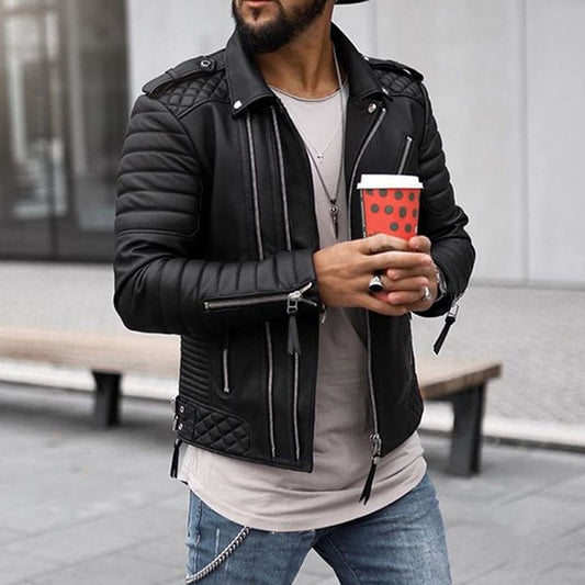 Julian | Stylische Motorrad-Bikerjacke für Herren mit Reißverschluss