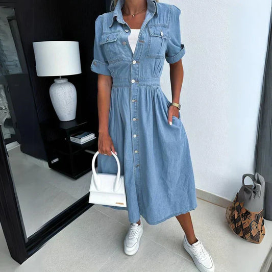 LM | Elegant denim dress for women