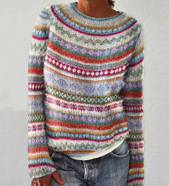 LM | Knitted sweater with vintage pattern
