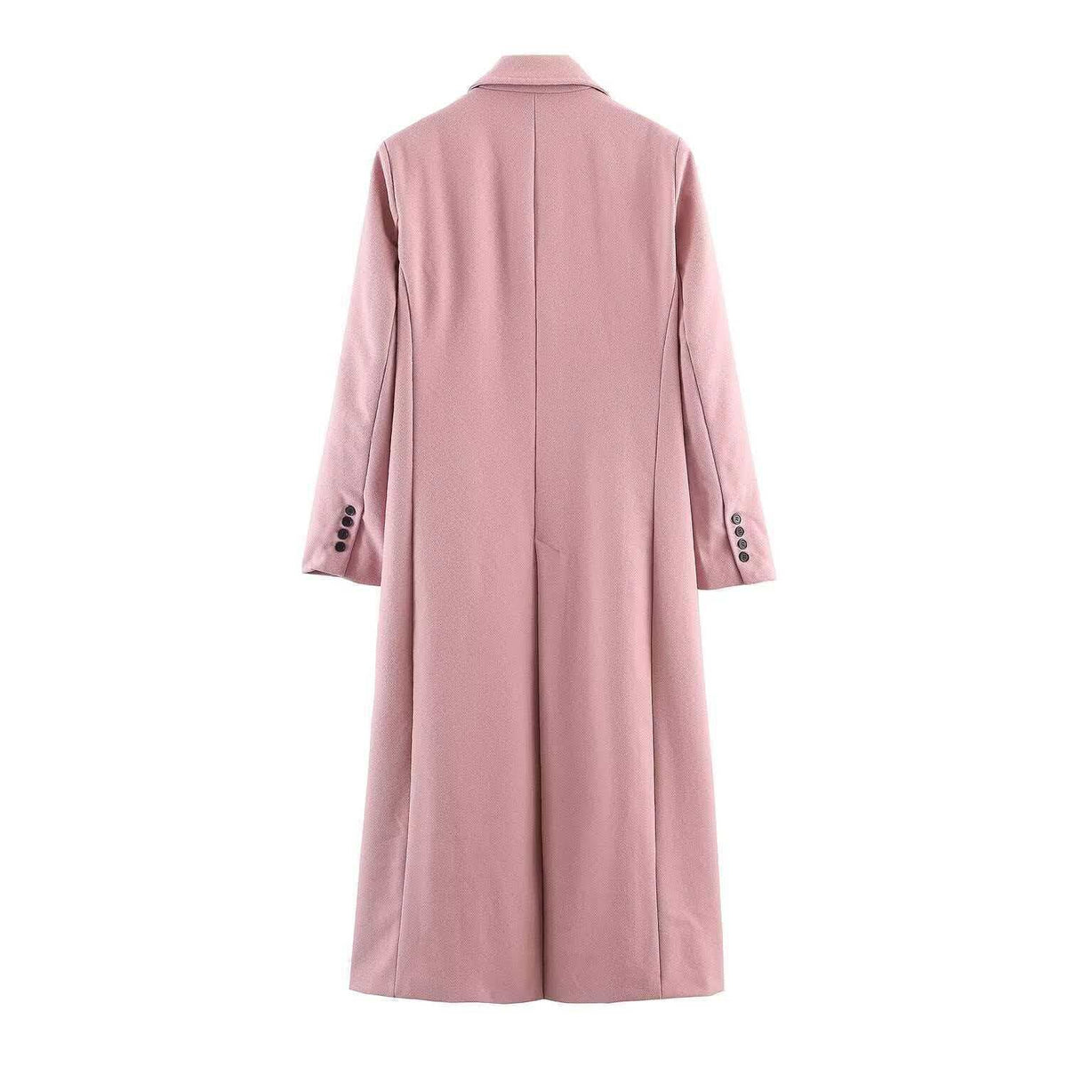 Women's Single-Button Longline Coat with Notched Lapels