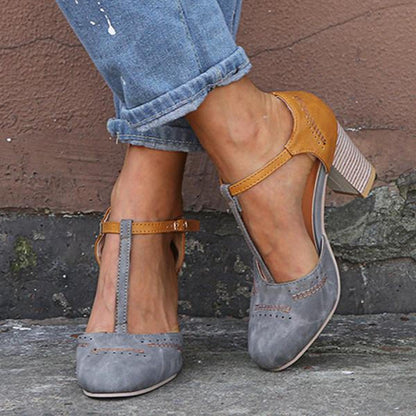 Olivia | Women’s Vintage Style Ankle Strap Heels