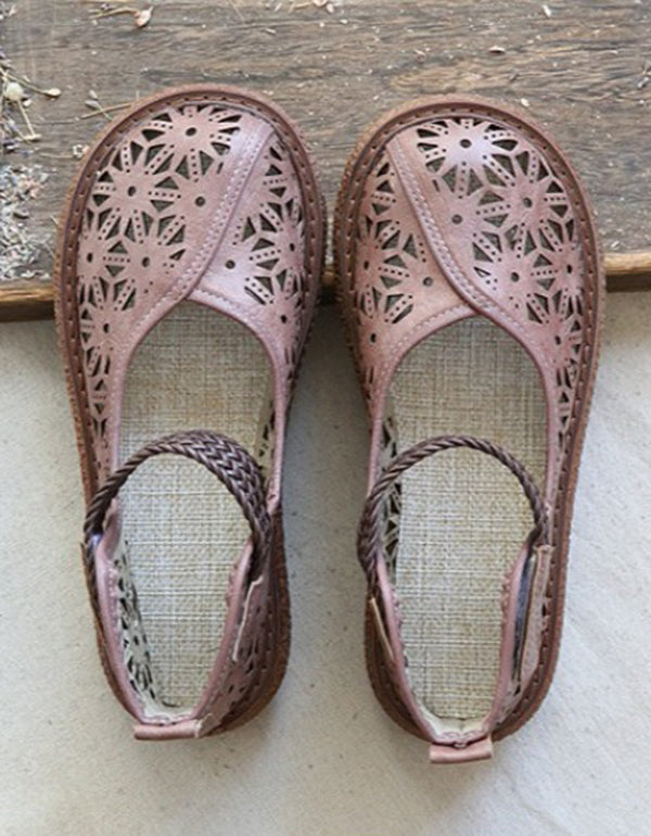 LM | Floral cut-out slip-on shoes