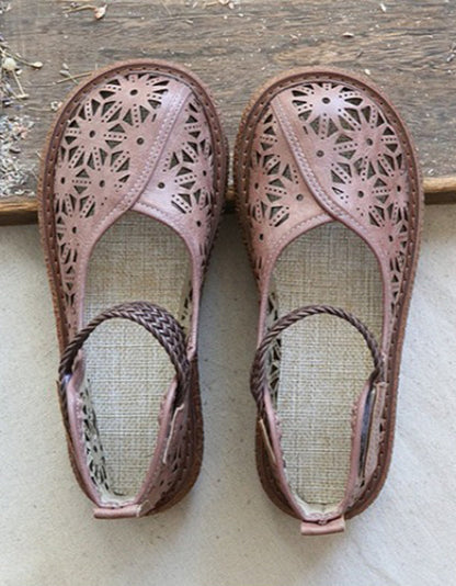 LM | Floral cut-out slip-on shoes