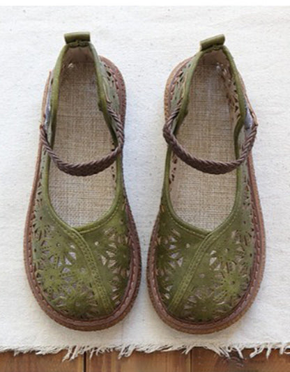 LM | Floral cut-out slip-on shoes