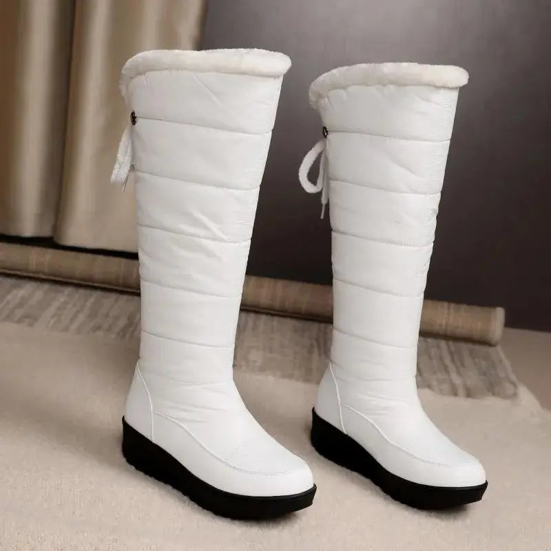 Plush Lace-Up Winter Boots for Women – Cozy & Elegant Style