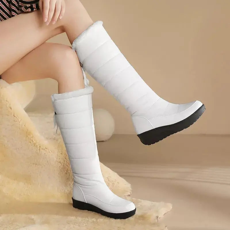 Plush Lace-Up Winter Boots for Women – Cozy & Elegant Style