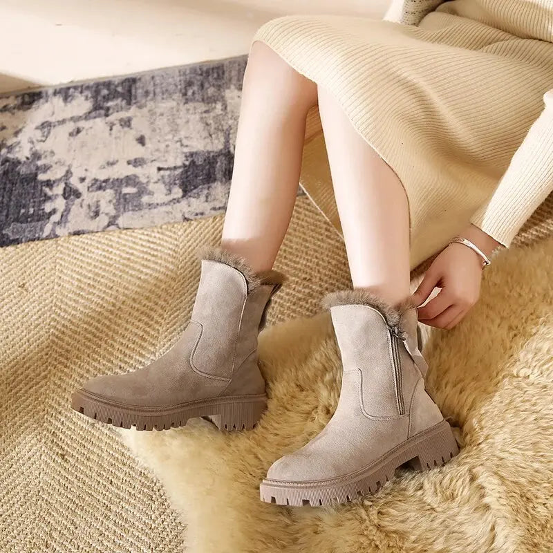 Plush Platform Snow Boots for Women – Stylish & Cozy for Winter