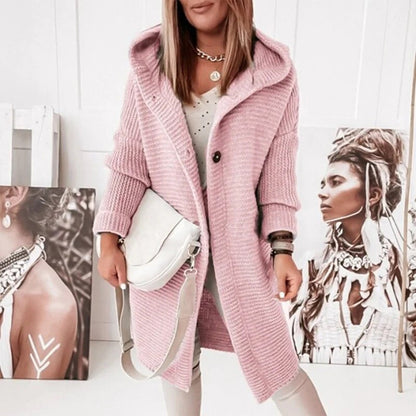 Megan | Women’s Hooded Long Sleeve Winter Cardigan