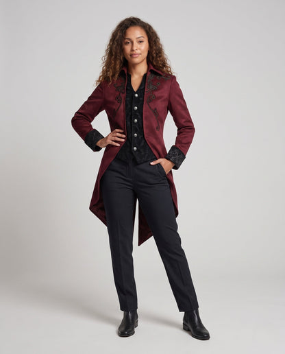 Women's Victorian Tailcoat with Embroidered Detail
